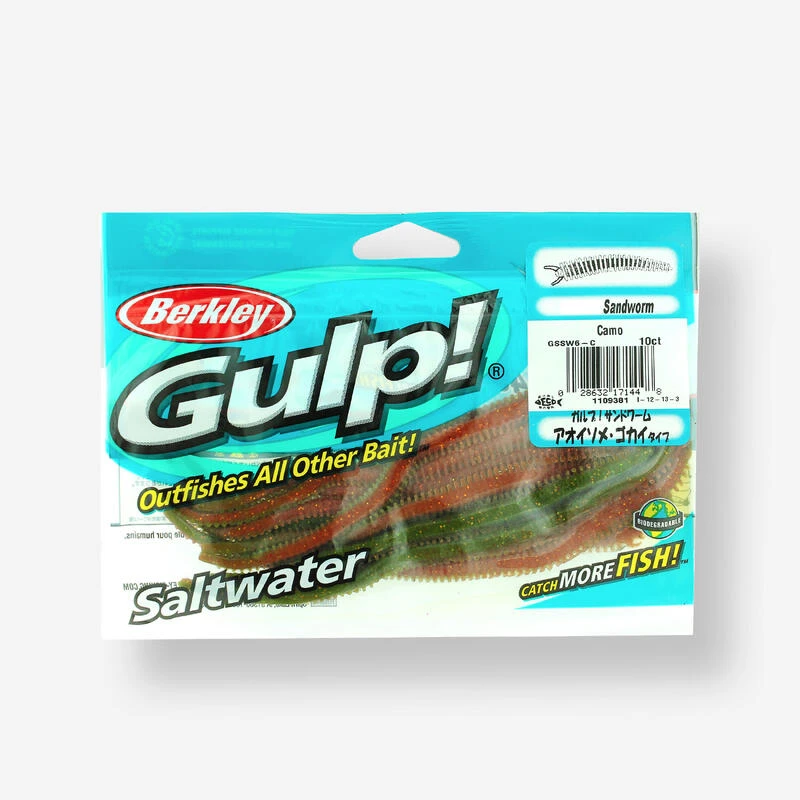 Berkley Appât Artificiel Gulp Sandworm Camo Pêche En Mer 1 Berkley Appât Artificiel Gulp Sandworm Camo Pêche En Mer
