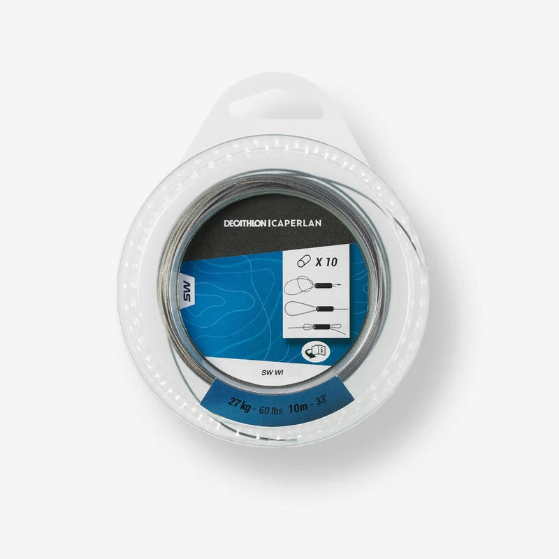 FIL D'ACIER TRESSÉ 10M 27KG PÊCHE EN MER 1 FIL D'ACIER TRESSÉ 10M 27KG PÊCHE EN MER