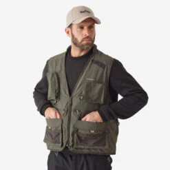 GILET De Pêche 500 Kaki -Pêche Vente Boutique gilet de peche 500 kaki 3