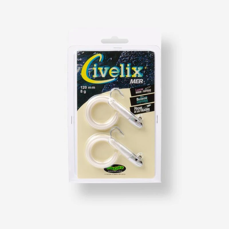 Leurre Civelix 12cm 8gr Blanc X2 Pêche En Mer 3 Leurre Civelix 12cm 8gr Blanc X2 Pêche En Mer – Image 3